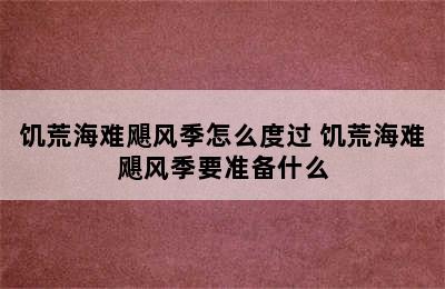 饥荒海难飓风季怎么度过 饥荒海难飓风季要准备什么